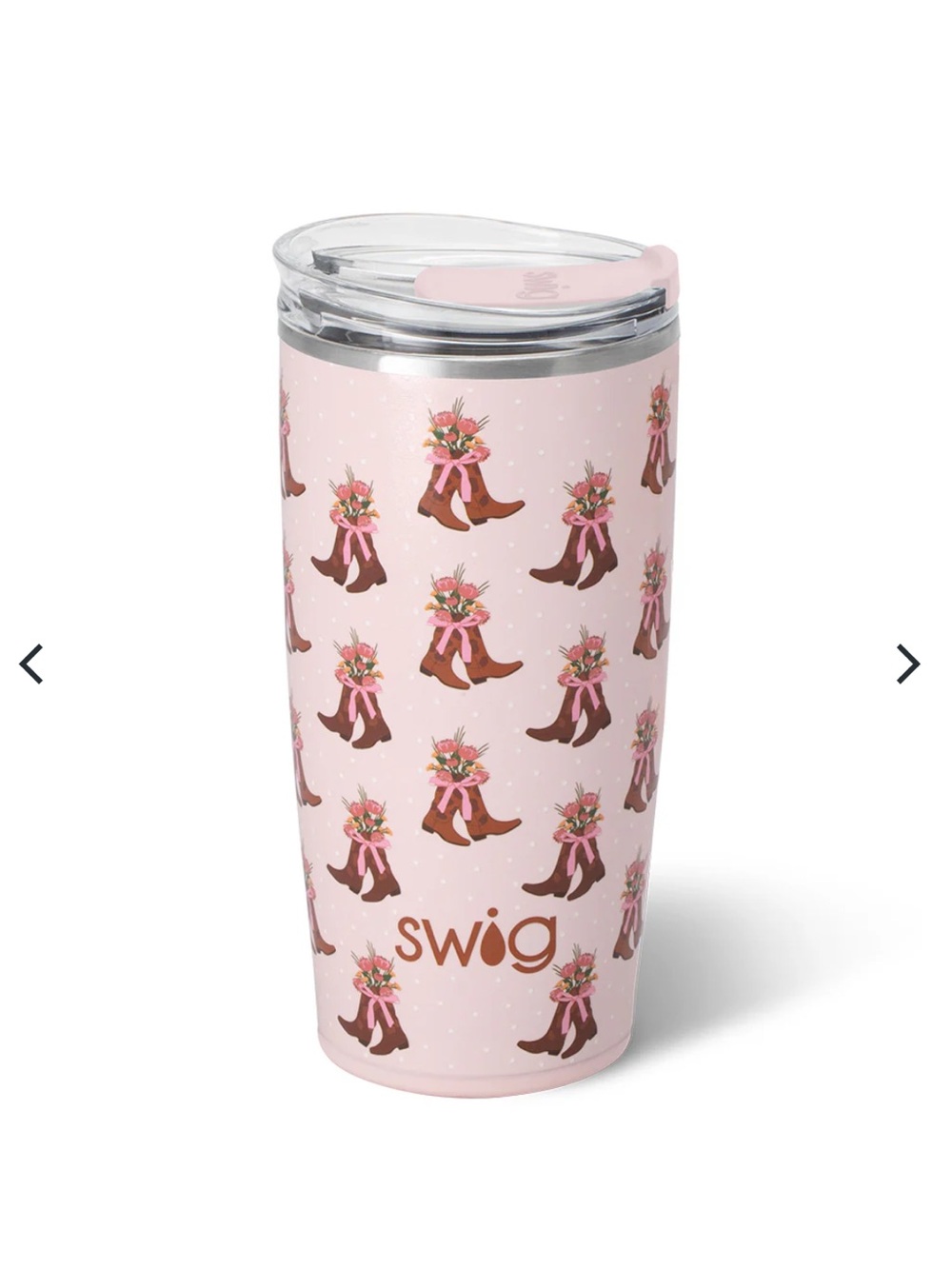 Swig Pink Cowboy Boots Tumbler NWOT